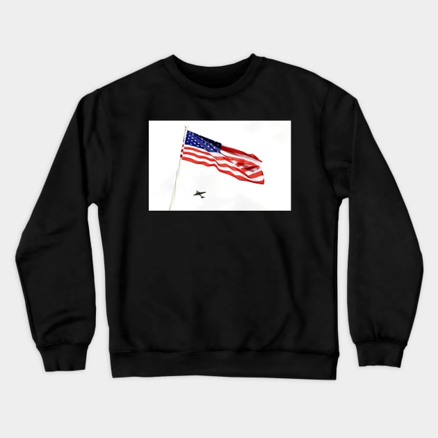 American Stars & Stripes Flag and C47 Dakota Crewneck Sweatshirt by rgrayling